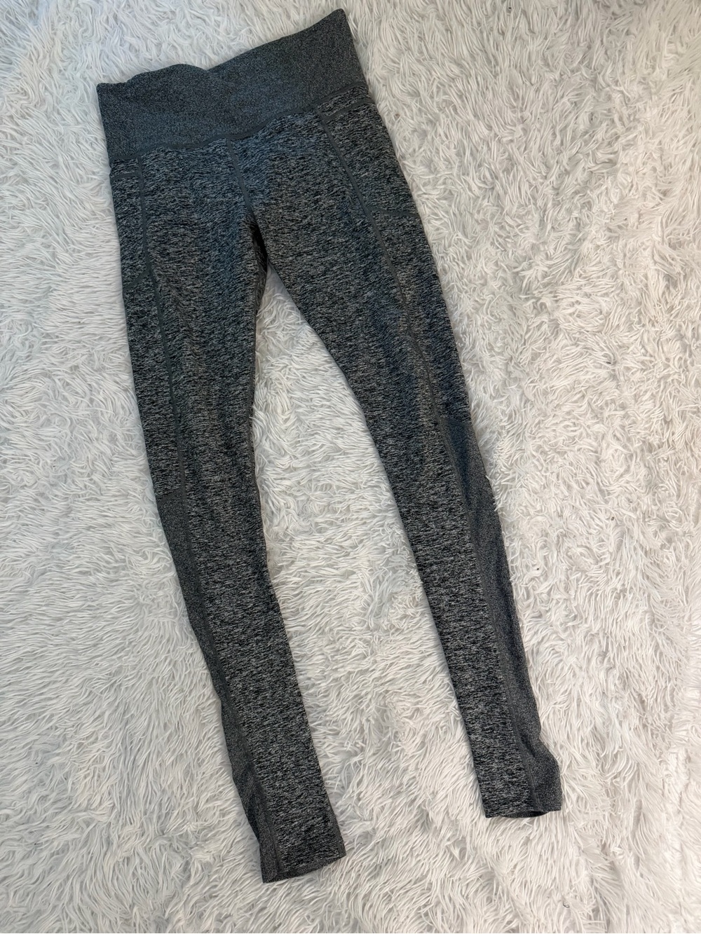 Athleta Exhale Heel Tight Leggings Gray Heathered Size M Stretchy